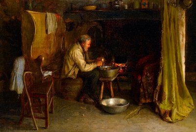 Aardappelen schillen, 1900 door Jonathan Pratt